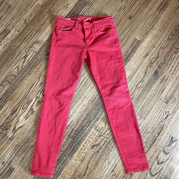Joe's Jeans The Skinny  Mid-Rise Red Ankle Size 29 - Picture 3 of 4